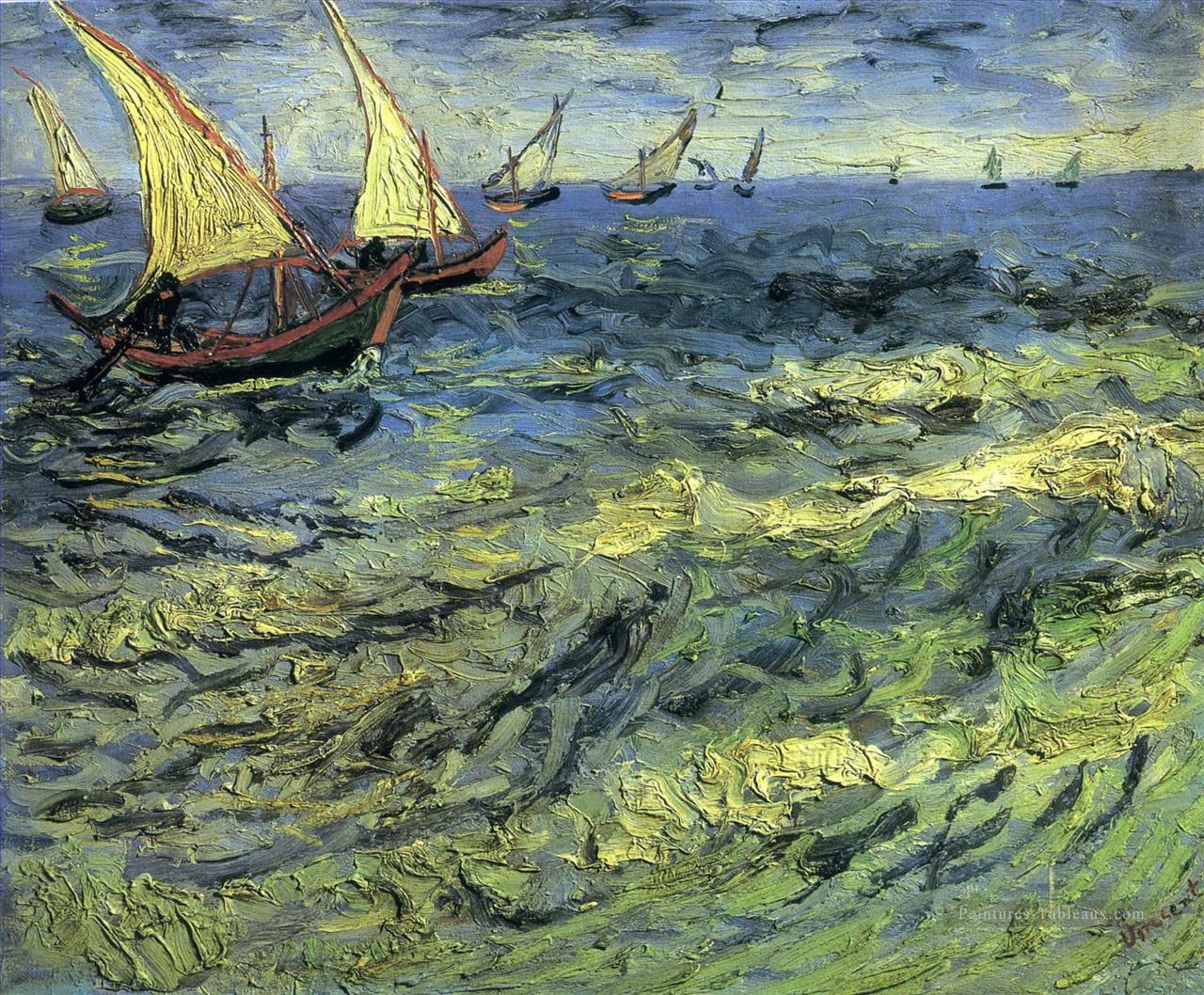 Bateaux de pêche en mer Vincent van Gogh Peintures à l'huile
